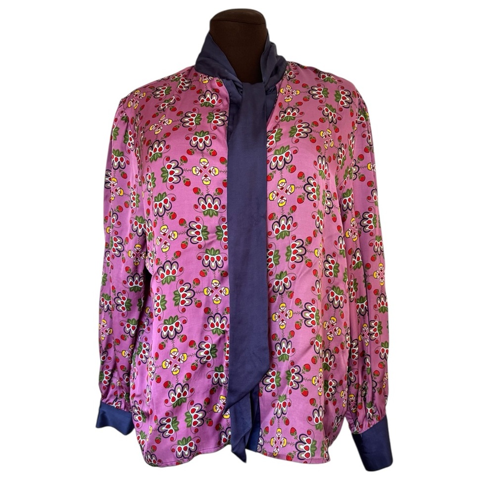 B. Yellowtail Floral Button Down Shirt - Pink and Purple